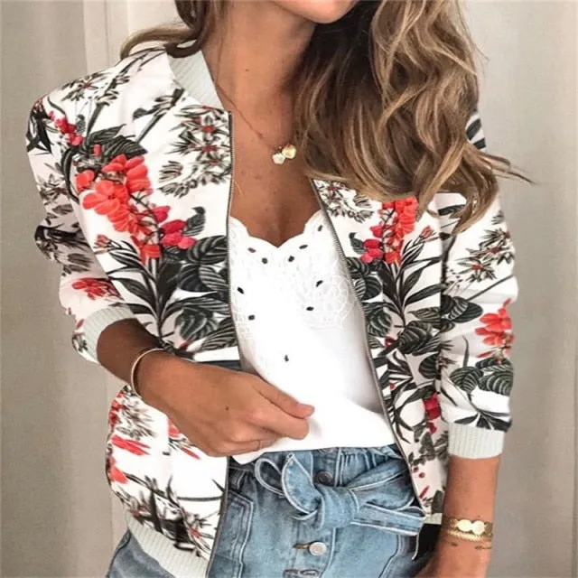 Trendy Floral Long Sleeve Fashion Casual Jacket