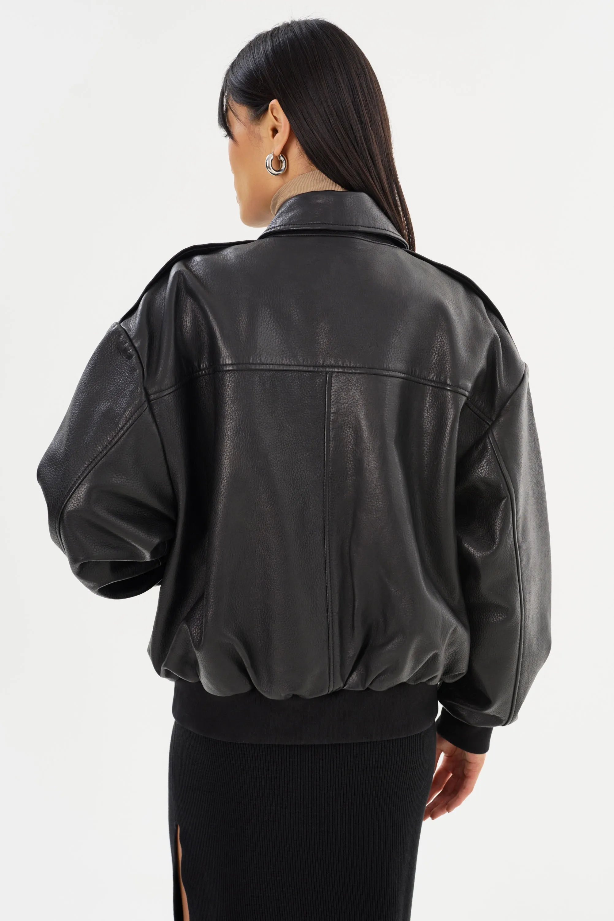 TREVANNA | Leather Bomber Jacket