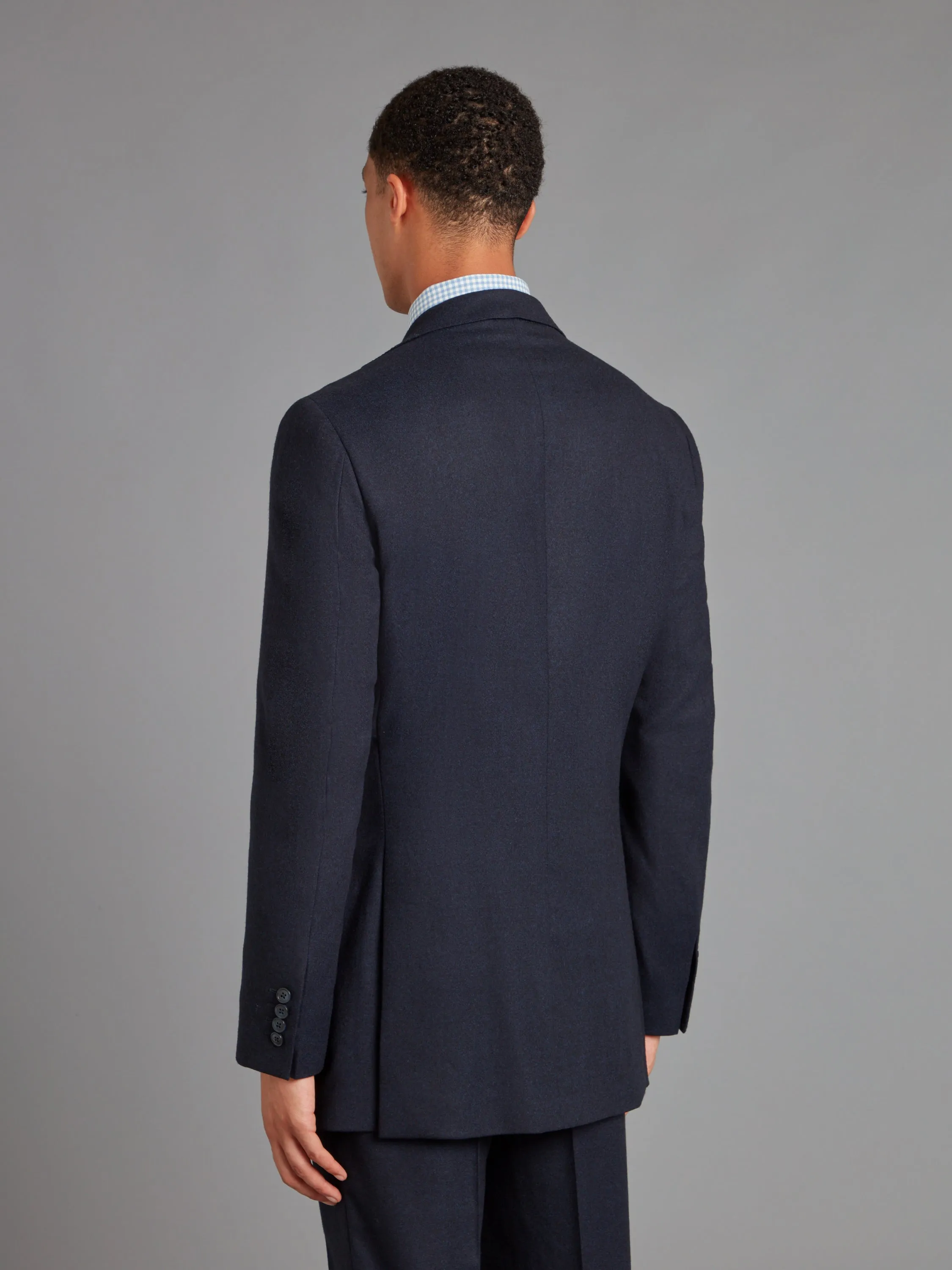 Unstructured Jacket Drago Flannel - Navy