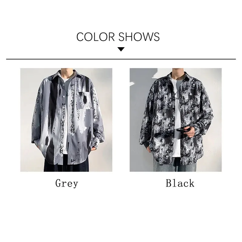 Wiaofellas  -  Brand Spring Autumn New Jackets for Mens Ink Wash Painting Basics Baggy Casual Jackets Man Chinese Style Male Coat