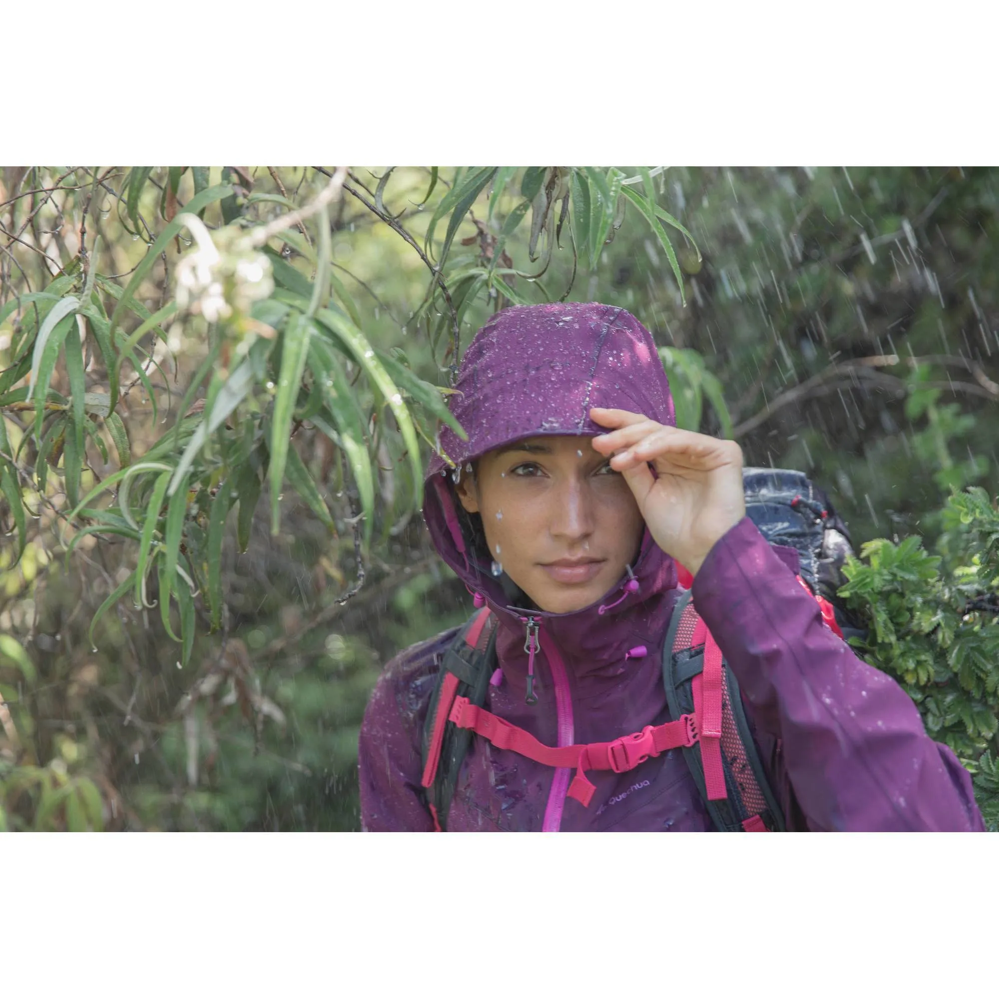 Women's Hiking Waterproof Rain Jacket Forclaz 400