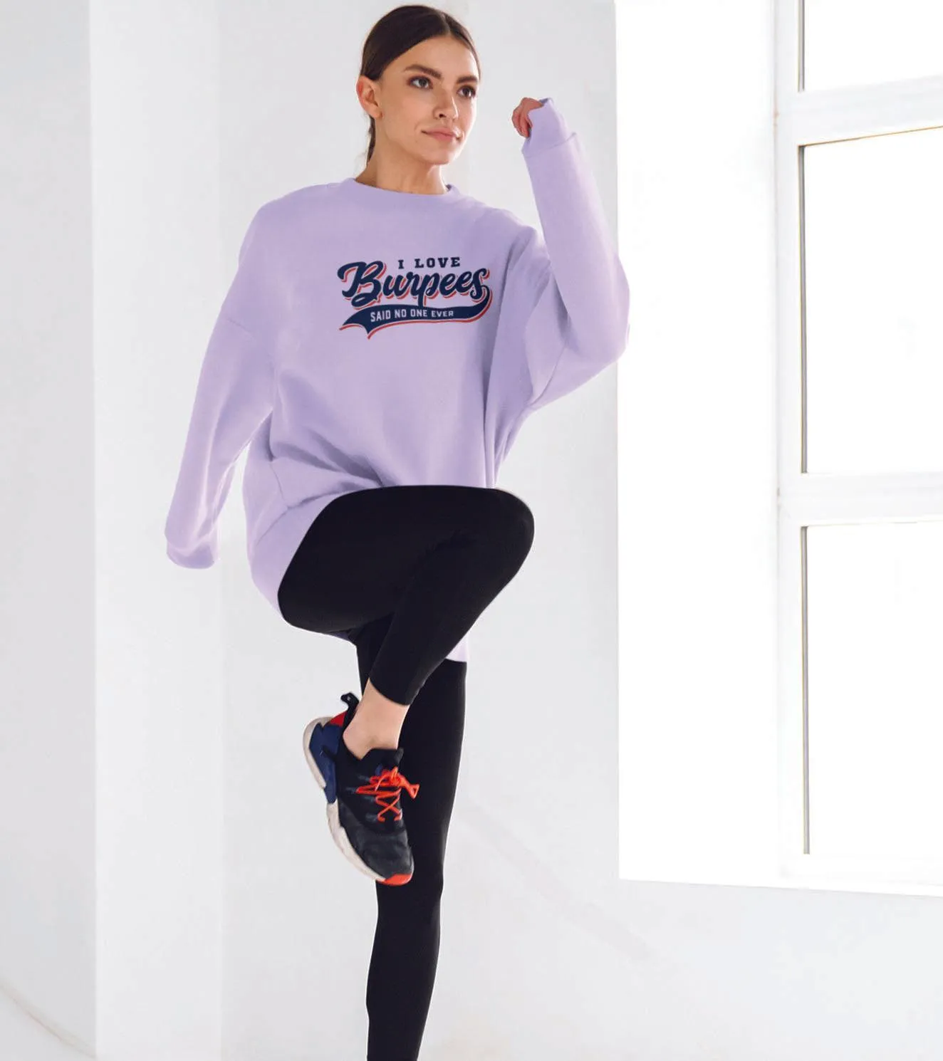 Women's Loose fit Burpee  Sweatshirt (Lavander)