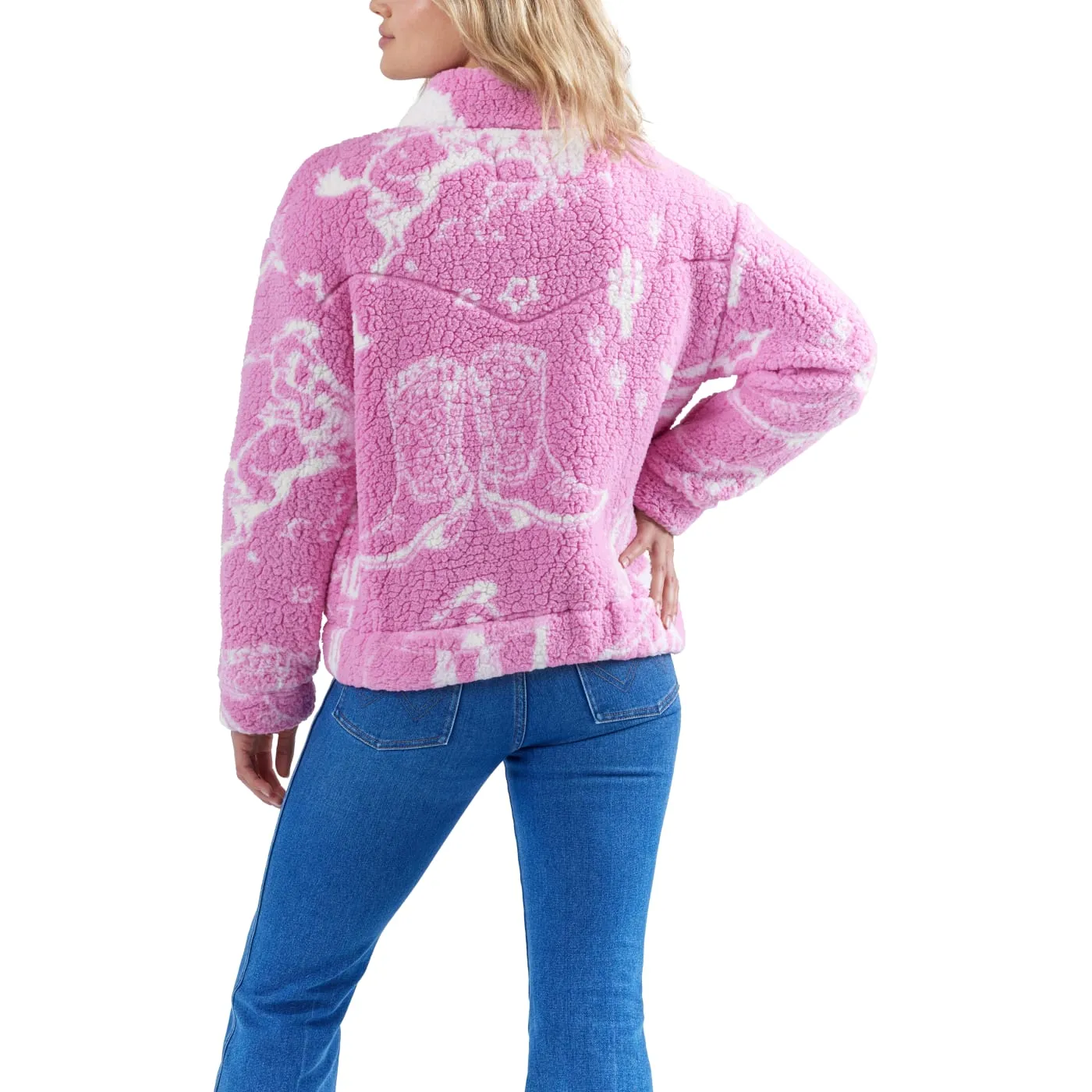 Wrangler & Barbie Women's Pink Sherpa Jacket