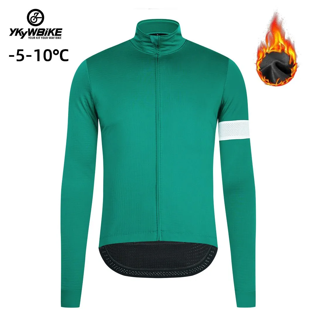 YKYW Men's Cycling Jacket Winter Icy Weather -5-10℃ Outdoor Warm Fleece Coat Thermal Weatherproof Windbreaker 5 Colors