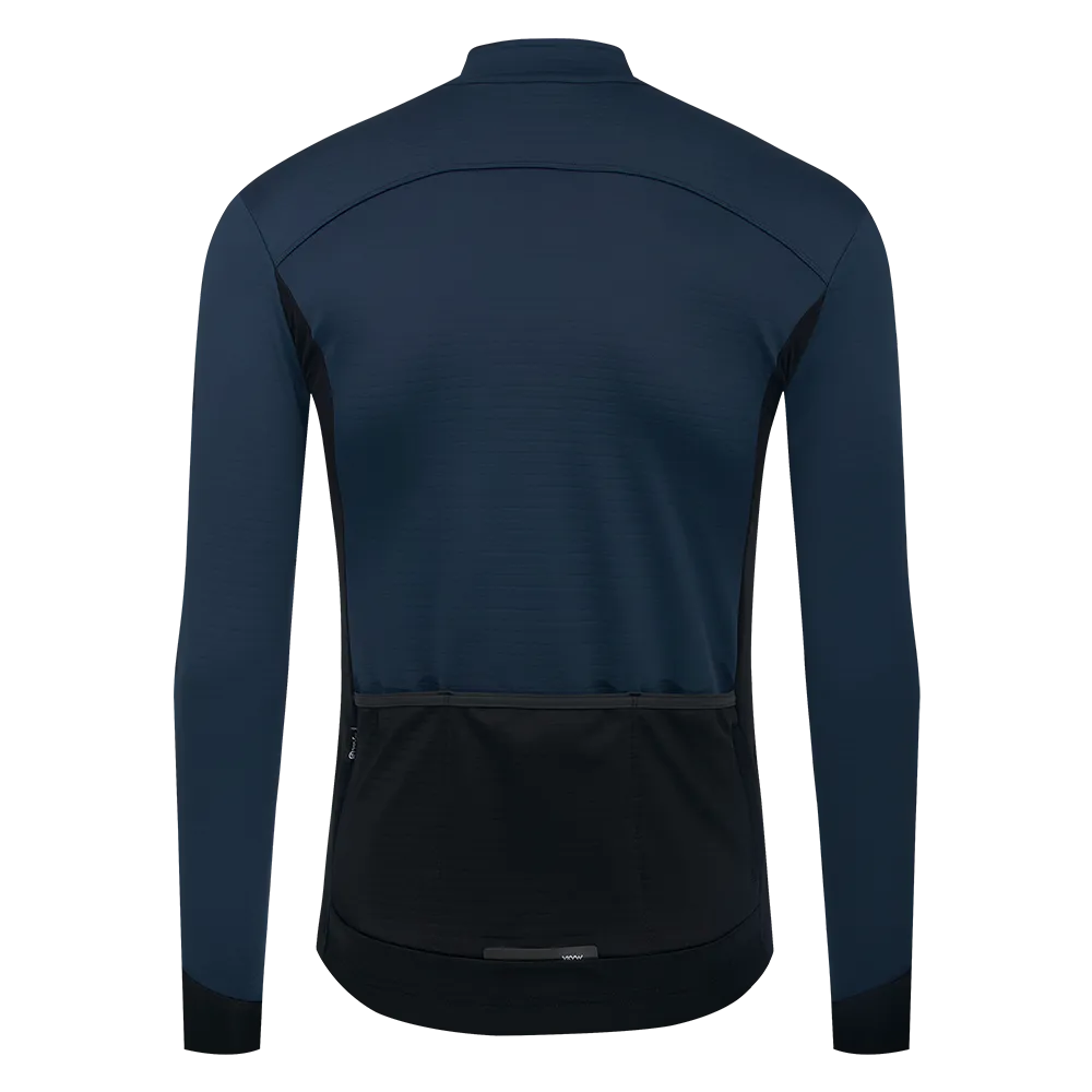 YKYW Winter 0°C Thermal Fleece Men's Cycling Jacket Waterproof Windproof Bicycle Long Sleeves Jersey Tops Darkblue