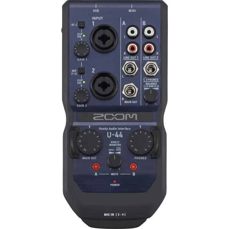 Zoom U-44 (U44) USB Mobile Recording and Performing Handy 4-In/4-Out Audio Interface